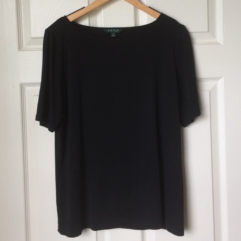 Lauren XXL Black Round Neck T-shirt